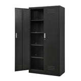 TaskStorz 71 Inch Metal Storage Cabinet with Locking Doors and Adjustable Shelves, Steel SnapIt Cabinet, Metal Garage Cabinet, Tool Cabinets for Office, and Home Use (Black) TaskStorz