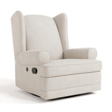 Storkcraft Serenity Glider Recliner Nursery Chair with USB Charging Port (Ivory) – Premium Upholstered Nursery Glider Recliner with Manual Recline Function, Dual USB Charging Storkcraft