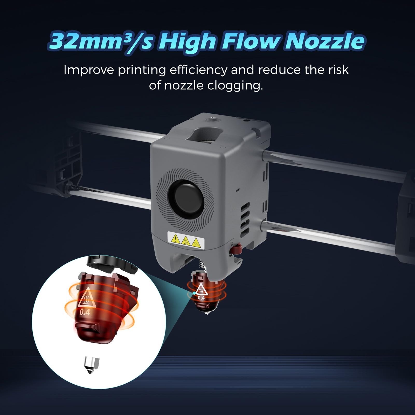 FLASHFORGE Adventurer 5M Pro Entire Extruder Assembly, with 0.4mm High Flow 32mm³/s Nozzle, Adventurer 5M Extruder, 3D Printer Part for Stable High-Speed Printing - WoodArtSupply