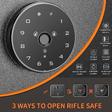 INTERGREAT [2024 NEW] 5-6 Rifle Gun Safe, Large Shotgun Rifle Safe with Fingerprint Keypad for Home Rifle and Pistols, Long Rifle Safe with 3 Adjustable Shelf and Lock Box for Home, Garage INTERGREAT