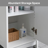 ALBAD 16-Inch Modern Bathroom Vanity with Sink, Small Bathroom Vanity Set with Storage, Freestanding Compact Space Bathroom Cabinet, Single Sink Cabinet with Adjustable Shelf (White) ALBAD