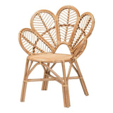 bali & pari Eliava Modern Natural Rattan Flower Accent Chair in Brown bali & pari