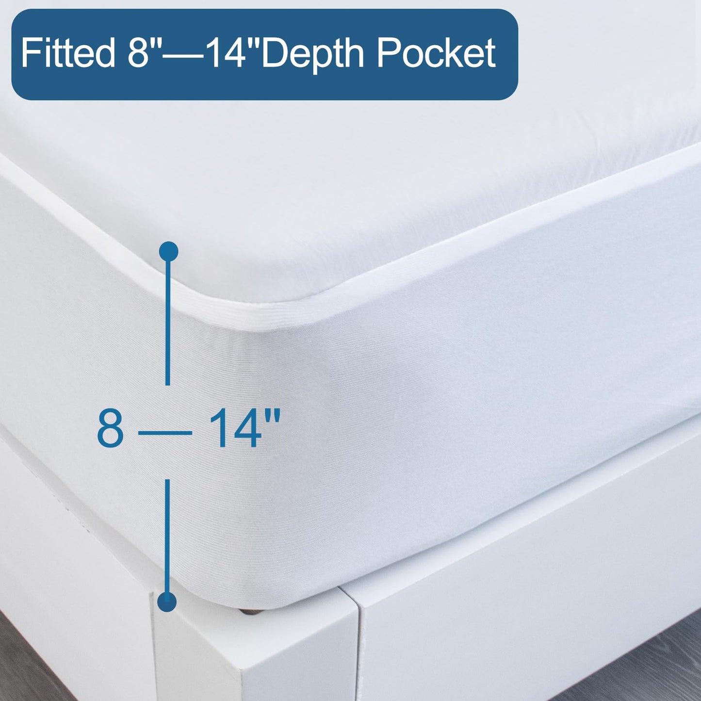 SPRINGSPIRIT Full Size Waterproof Mattress Protector, Full Mattress Cover Pad Waterproof with Deep Pocket up to 14’’, Full Size Bed Fitted Sheet