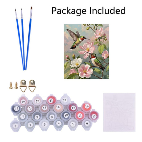 ACIOPPL Paint by Numbers for Adults Beginner Hummingbird DIY Acrylic Painting Kits Bird Oil Painting by Number Kit Bird Drawing Paintwork Acrylic Paint Canvas for Home Wall Decor Flower Hummingbird Generic