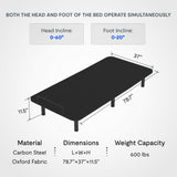FLEXISPOT Adjustable Bed Frame Base Split King,Segmented Design,Easy Assemble,Oxford Fabric Bedspread,Wired Remote,Whisper Quiet Durable Motor,Mattress Holder. FLEXISPOT