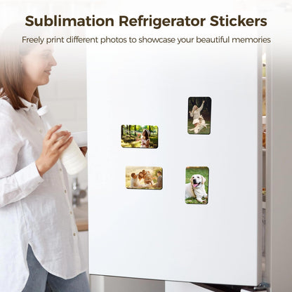 60 Pcs Sublimation Magnet Blanks, 2.17 x 3.54 Inch Personalized Fridge Magnet Sublimation Refrigerator Printing Blank Bulk for Kitchen Office Decorative