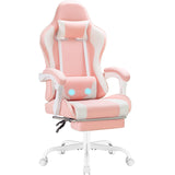Homall Gaming Chair, Video Game Chair with Footrest and Massage Lumbar Support, Ergonomic Computer Chair Height Adjustable with Swivel Seat and Headrest (Pink) Homall