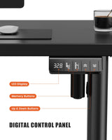 Flycity Electric Standing Desk Adjustable Height Stand Up Desk, 48" x 24" Sit Stand Desk, Low Noise Home Office Desk, Computer Desk with Whole-Piece Board, Child Lock & Memory Function, Black Flycity