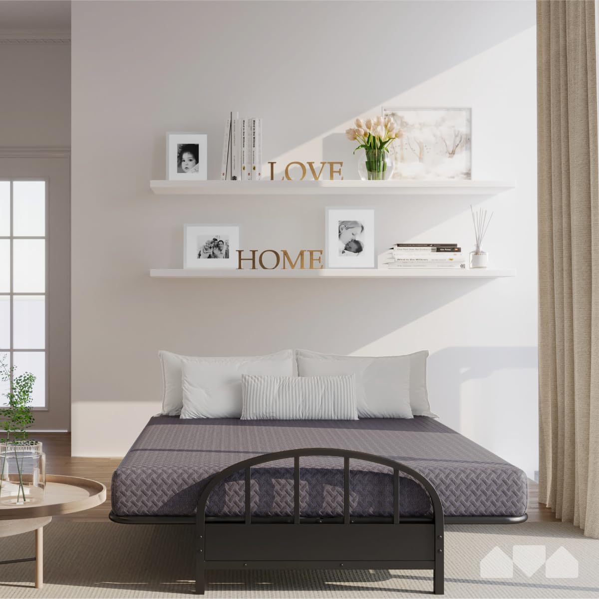 Milliard Memory Foam Futon Mattress – Full Size (Frame Not Included) (Grey) Milliard