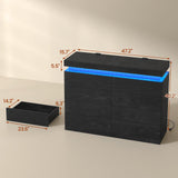 UPOSOJA Tall Black Dresser for Bedroom, Modern 8 Wood Drawers with LED Light and Power Outlet, Floating Dressers for Closet, Large Chest of Drawer for Living Room, Hallway, Entryway (8 Drawers,Black) UPOSOJA