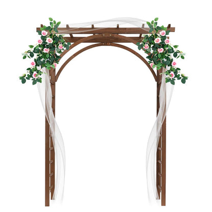 Flandre Wooden Garden Arbor,Wedding Arch for Ceremony, Wood Garden Trellis for Plant Climbing Patio Lawn Backyard Party Wedding Ceremony Decoration Outdoor Gardening Walkway Arches