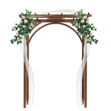 Flandre Wooden Garden Arbor,Wedding Arch for Ceremony, Wood Garden Trellis for Plant Climbing Patio Lawn Backyard Party Wedding Ceremony Decoration Outdoor Gardening Walkway Arches Flandre