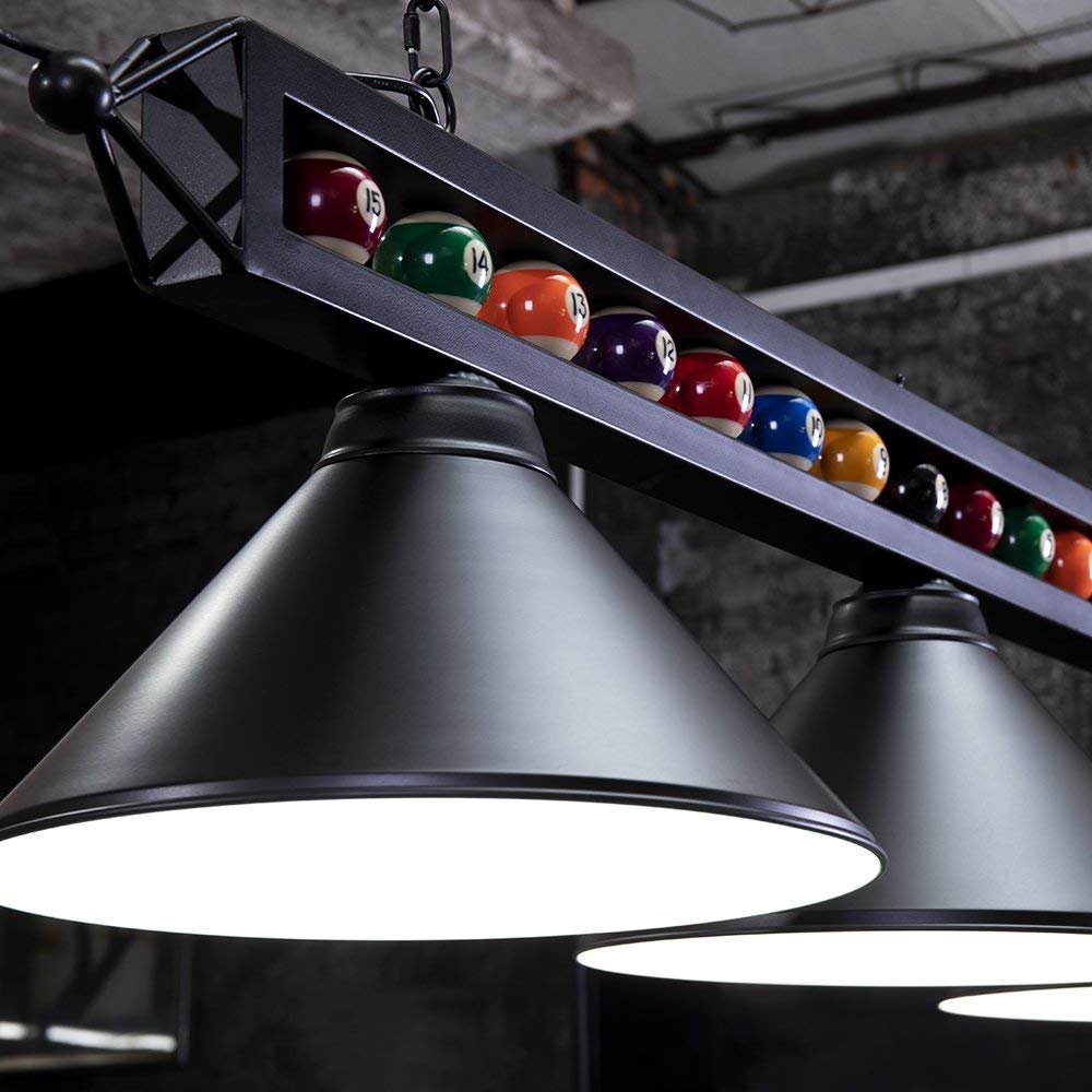 Wellmet 3 Light Billiard Pool Table Lights, 59" Pool Table Lighting for 7'-8' Table, Modern Kitchen Island Pendant Light with Matte Metal Shade, Billiard Light Fixture for Pool Table, Game Room Wellmet