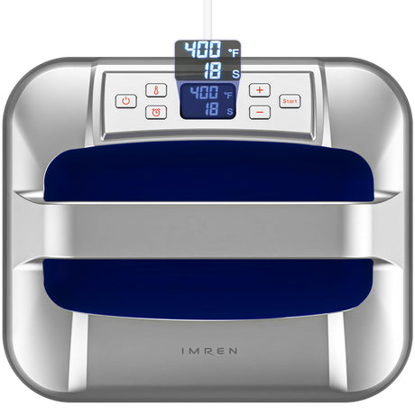 IMREN Heat Press Machine, 12" x 10" Portable Heat Press for T Shirts and Hoodies,Heat Press for Sublimation,Vinyl,Heat Transfer Project, Heat Press Machine with Heat Press Pad - Blue Imren