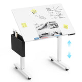 ERGO COLLECT Standing Desk with Whiteboard – Electric Height Adjustable Drafting Table, Flip Dry Erase Top, Mobile Drawing Desk with Wheels & Storage Bag for Home, Office, Studio, Art ERGO COLLECT