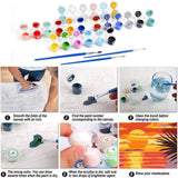 Fuinkqe 4 Pack Paint by Numbers for Adults and Kids Beginner, Landscape-Beach DIY Acrylic Painting Paint by Numbers Kits on Canvas for Kids Ages 4-8-12 Perfect for Gift Home Wall Decor(8x8in) Fuinkqe