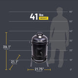 Char-Broil Bullet Charcoal Smoker 16" - 18202075,Black Char-Broil