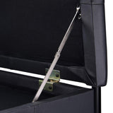 AW Adjustable Height Piano Bench Stool PU Leather Wooden Keyboard Seat with Music Storage Weight Capacity 400lbs Black AW