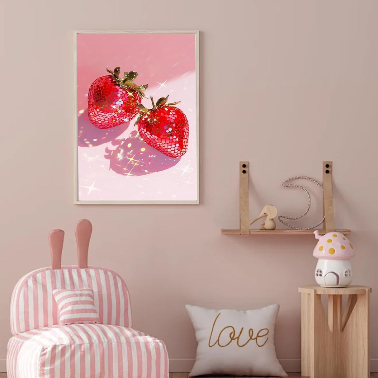 RYMILIE Strawberry Diamond Art Painting Kits for Adults, Full Drill Diamond Dots Paintings for Beginners, Round 5D Paint with Diamonds Pictures Gem Art Painting Kits DIY Crafts Kits 【11.8x15.7inch】 RYMILIE