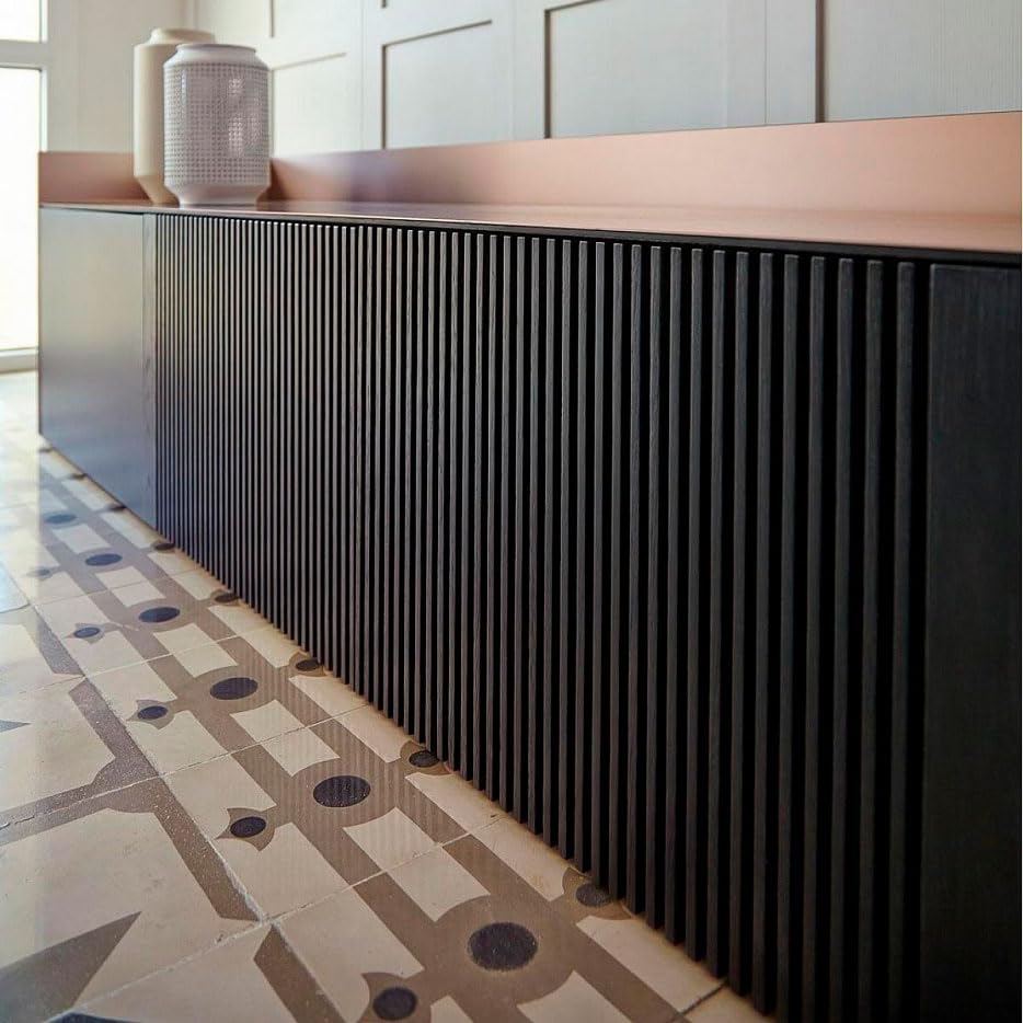 Luxdecor Two Acoustic Wood Wall Slat Panels with Veneer-Decorative Soundproof Wall Panels | Real Natural Oak Wood | 47.24” x 23.62” Each | Soundproof Panels | Wood Finish Wall Panels 0.82" Depth Luxdecor