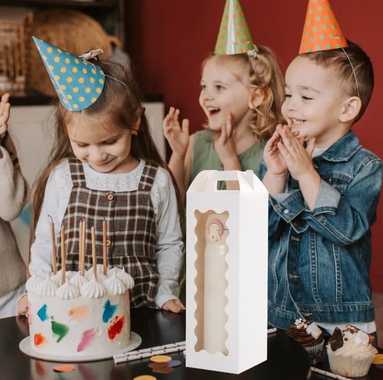 Hzzycaxli Christmas Gift Boxes with Handle for Sublimation Glass Cup,Tumbler Gift Box for 20oz/30oz Sublimation Glass Can Blanks, Wine Bottle Cup Wrapping Packaging Boxes (Laser&white-20p) Hzzycaxli