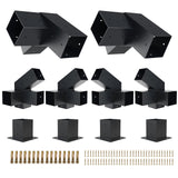 Grehitk Pergola Kit, Slanted Roof Pergola Brackets Kit, DIY Pergola Kit 3-Way 120° Corner Bracket and 40°4-Way Corner Bracket with Pergola Post Base for 4x4''Wood Beams Elevated Wood Stand Kit Grehitk