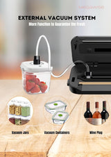 MegaWise Powerful and Compact Vacuum Sealer Machine One-Touch Automatic Food Sealer MEGAWISE