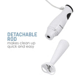 Elite Gourmet EHB-2425X Electric Immersion Hand Blender Stick, Mixer, Chopper, 1-Touch Control Multi Purpose, 150 Watts, For Soups, Sauces, Baby Food, White Elite Gourmet