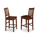 East West Furniture Vernon Modern Counter Stool-Pub Height Wooden Chairs, Set of 2, Mahogany East West Furniture