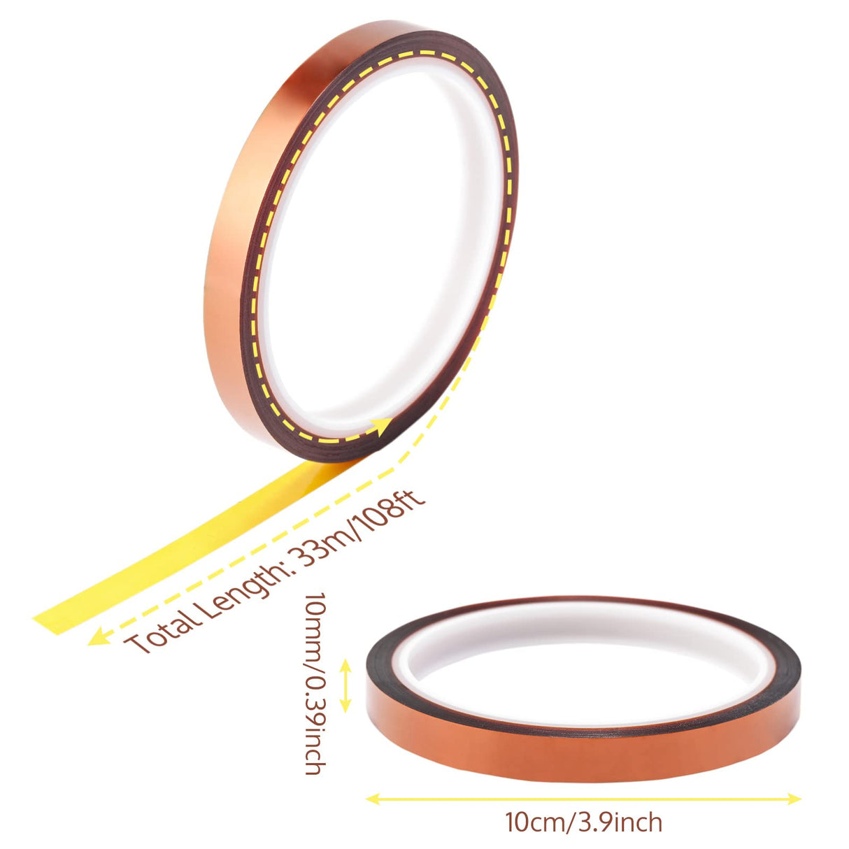 OFFNOVA 5 Rolls Heat Resistant Tape 0.4 inch x 108 ft High Temperature No Residue Heat Transfer Tape Up to 300¡æ(572¨H) for Tumbler Sublimation Print and Heat Transfer Vinyl OFFNOVA