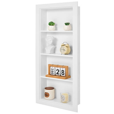 Houseables Recessed Medicine Cabinet, Recessed Wall Niche, Medicine Cabinet Insert, Bathroom Niche, In Wall Shelf, Insert for Drywall, Between Studs Shelf Replacement, Without No Mirror, 14x36 (17x38)