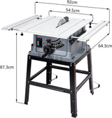 Table Saw 10 Inch, 15 Amp 5000RPM Powerful Tablesaw With Stand & Protective Cover, 36 X 25 Inch Tabletop Saw 90° Cross Cut & 0-45° Bevel Cut, Adjustable Depth, for Woodworking, Metal, Plastic EliteEdge