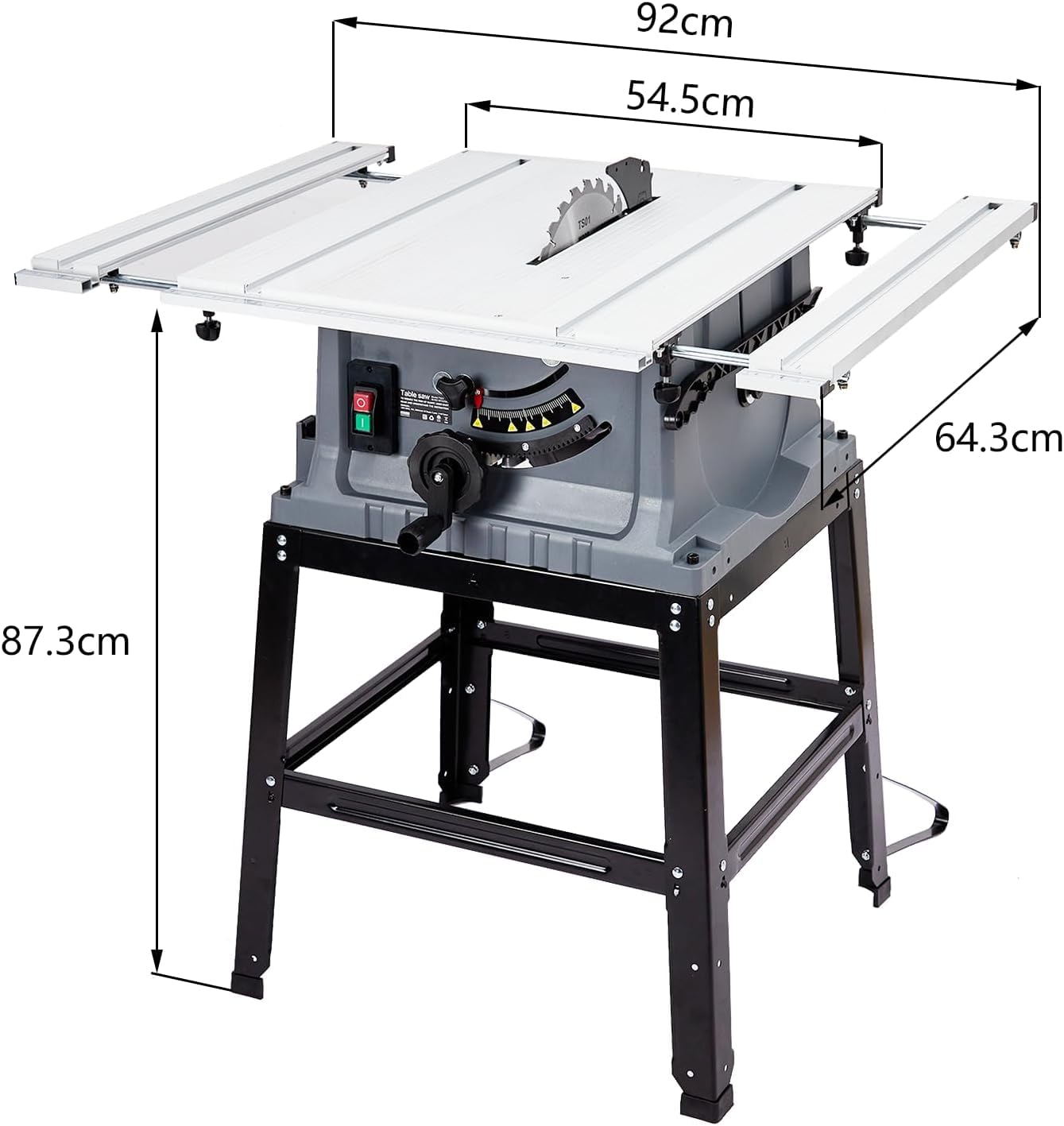 Table Saw 10 Inch, 15 Amp 5000RPM Powerful Tablesaw With Stand & Protective Cover, 36 X 25 Inch Tabletop Saw 90° Cross Cut & 0-45° Bevel Cut, Adjustable Depth, for Woodworking, Metal, Plastic - WoodArtSupply