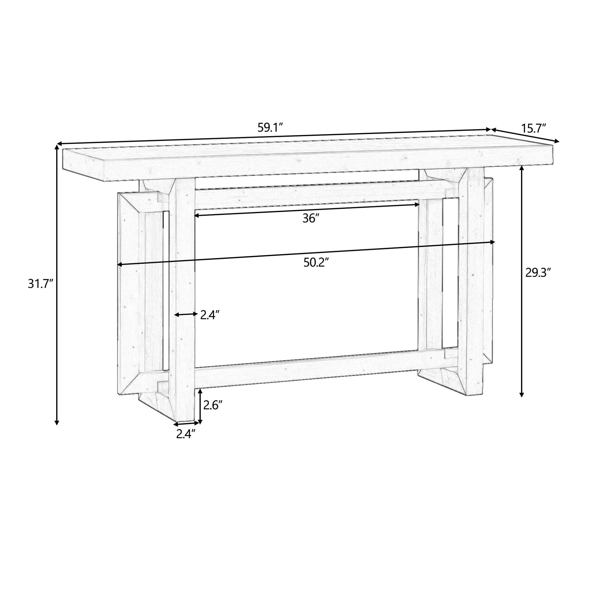 Hlcodca Contemporary Console Table with Industrial-Inspired Concrete Wood Top, Extra Long Entryway Table for Entryway, Hallway, Living Room, Foyer, Corridor (Black/Contemporary Console Table) - WoodArtSupply