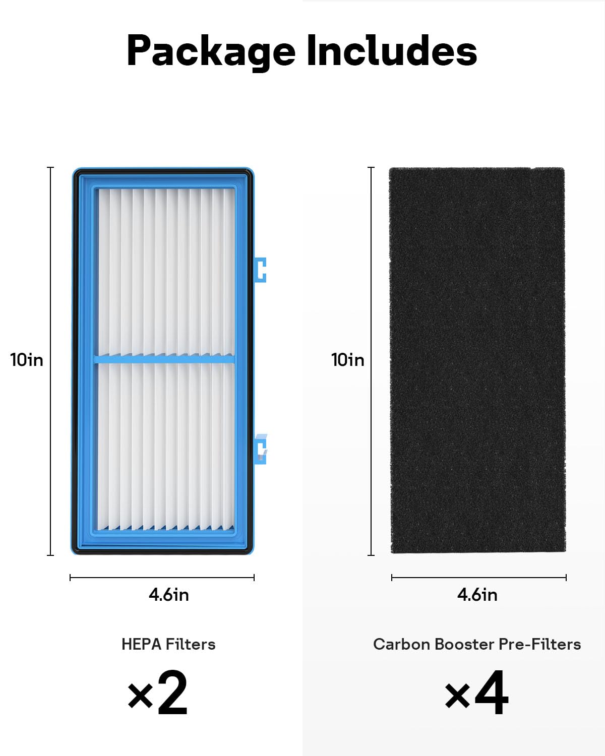 Aer1 Filter Replacement for Holmes Air Purifiers, 2 True HEPA Filters + 4 Carbon Booster Filters, HAPF30AT Leemone