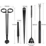 5 in 1 Candle Accessory Set,Candle Wick Trimmer Cutter,Candle Wick Dipper,Candle Wick Snuffer,Rechargeable Candle Lighter,Tweezers,Stainless Steel Candle Care Kit Home Gift for Aromatherapy(Black) HEYLOURB