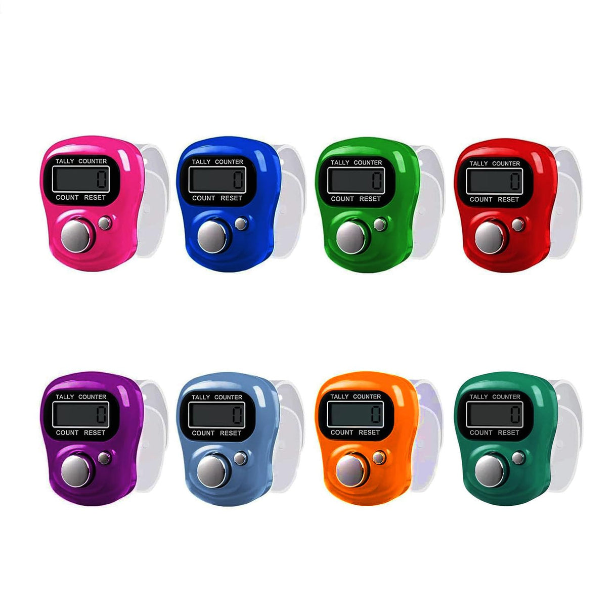 Electronic Finger Counter,8-Pack Case Resettable 5 Digit LCD Electronic Digital Display Finger Hand Tally Counter Counting for Golf,Goods Counting,Lap & Knitting FIOTOK