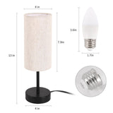 Small Table Lamp, Bedside Table Lamp for Bedroom, Lamp for Nightstand with Linen Fabric Shade, Minimalist Modern Desk Lamp for Living Room Office Dorm Kids Room RISLG