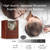 Automatic Single Watch Winder with Quiet Japanese Motor,AC Adapter or Battery Powered,Premium Leather Exterior and Soft Flexible Watch Pillows for Men's and Women's Watches (Wood texture-WW138R) LINGFANSTORE