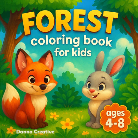 Forest Coloring Book for Kids Ages 4-8: Explore and Color Cute Forest Animals, Baby Wildlife, and Wild Creatures – Perfect for Boys and Girls Majosta
