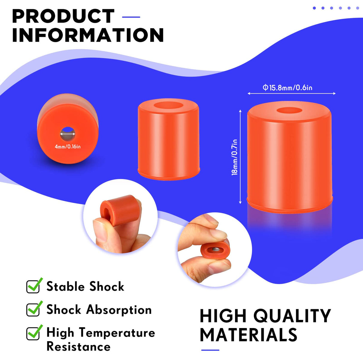 12 Pcs 3D Printer Heatbed Parts Silicone Leveling Solid Bed Mount Heat Resistant 3D Printer Parts Heat Buffer Silicone Heat Bed Parts Compatible with CR-10 Ender 3 Bottom Connect (Brown, 0.7 Inches) Tondiamo