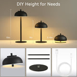 Moragin 2 Pack Led Cordless Table Lamps Rechargeable,Table Lights Battery Operated-IP65 Waterproof-for Outdoor Patio/Restaurants/Home/Dinner/Table top Lighting-Rechargeable Touch Lamp Moragin
