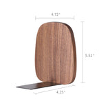 Muso Wood Book Ends for Shelves, Non-Skid Bookends for Heavy Books, Wooden Book Stopper for Home Office and Library (Walnut 2 Pairs) muso wood