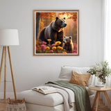 MOMDEDP Bear Diamond Art Kits for Adults,DIY 5D Forest Diamond Painting Kits for Beginners, Round Full Drill Diamond Dots Paintings,Diamonds Pictures Gem Art for Adults Crafts Home Decor 12x12inch MOMDEDP