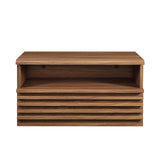 Modway Render Mid-Century Modern, Wall-Mount Nightstand, Walnut Modway