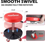 PowerSmart 360°Rolling Mechanic Stool with Tool Tray,300 lbs Capacity, Adjustable 15-20 Inches, Ideal for Garage/Shop Use,PS1101 PowerSmart