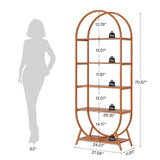 Tribesigns Bookshelf 5-Tier Arched Bookcase, 70.8" Tall Modern Open Book Shelves, Storage Shelves with Metal Frame, Freestanding Display Rack for Living Room, Bedroom, Office Tribesigns