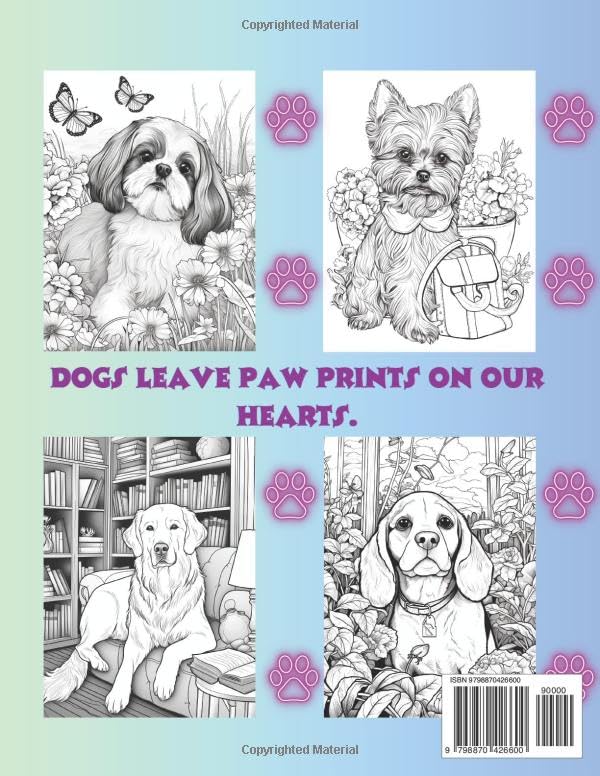 Dog lovers coloring book. 50 high quality pictures to color.: Stress relieving. Reduce anxiety and relax. WoodArtSupply