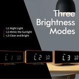 Wood Digital Alarm Clock Wooden Desk Clocks with USB Ports Travel Alarm Small Bedside Table Snooze Alarm Clock with Temperature Minimalistic Room Decor Large Display for Bedroom Farmhouse Bathroom SCOAGE