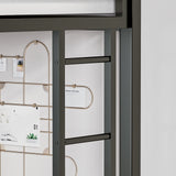 ikalido Twin Over Full Metal Bunk Bed with Guard Rail & Removable Ladder in Matte Black ikalido